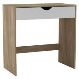 1 Drawer Dressing Table Console Desk, 75 x 40 x 75 cm Brown Oak & White 9 x 42.5 x 77.5 1