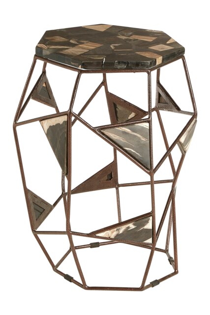 Contemporary Design Side Table With Asymmetric Frame, Wooden Top Small Bedside Table, Rustic Side Table Cream