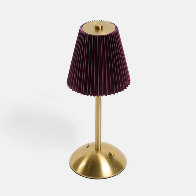 OHS Pleated Bedside Lamp LED Rechargeable Cordless Night Light