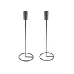 Metal Candlestick Taper Candle Holder Stand Home Decor Wedding Table Centrepiece Multi 2x Silver 31cm