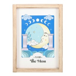 Something Different Celestial The Moon Framed Art Print - Blue/White - 35cm x 25cm