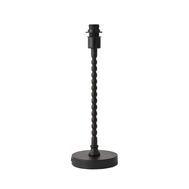 ValueLights Maeve Matte Black Bobbin Bobbled Metal Table Lamp Base Black