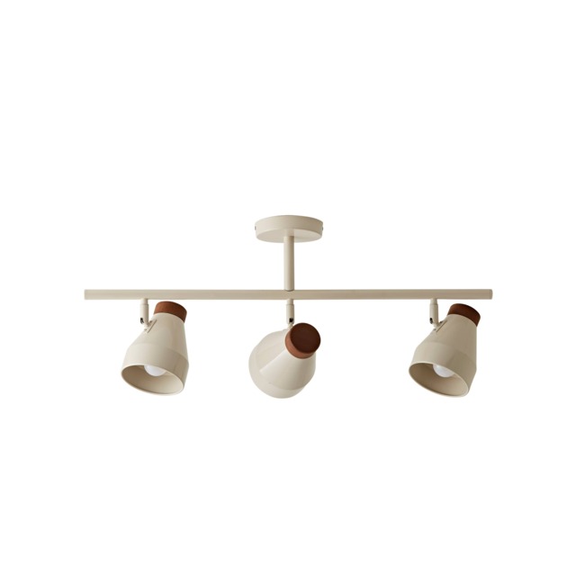 ValueLights Parker Cream and Walnut 3 Way Ceiling Light Multi