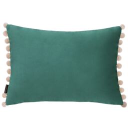 Paoletti Fiesta Velvet Cushion, Duck Egg/Natural, 35 x 50cm