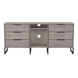 Beijing 6 Drawer Sideboard in Grey Oak (Ready Assembled) Grey Grey Oak