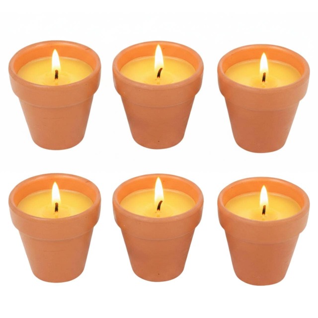 Citronella Scented Candles Bug Mosquito Fly Repellent Indoor Garden Wax Yellow Set of 6 6