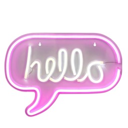 BHS Glow Kid's LED Hello Neon Wall Light, White