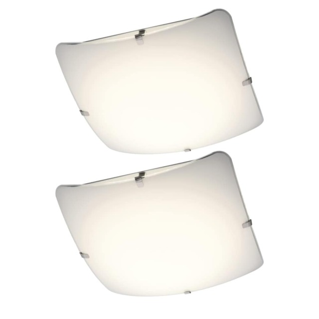 Set of 2 Eden - Frosted Glass Flush LED Ceiling Lights