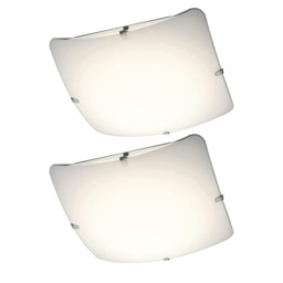 Set of 2 Eden - Frosted Glass Flush LED Ceiling Lights
