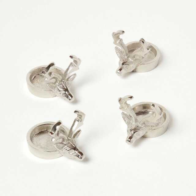Homescapes Set of 4 Stag Christmas Tea Light Holders