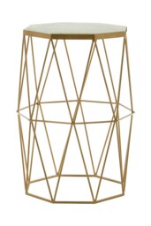 Shalimar Octagonal Marble And Gold Side Table Gold
