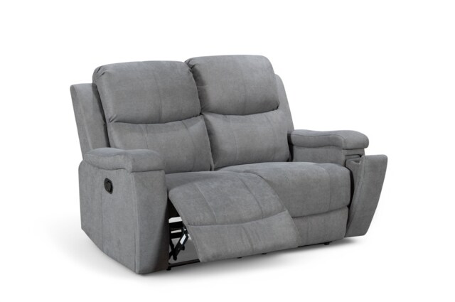 Chenille Fabric Dark Grey 2 Seater Manual Recliner Sofa VISCONTI