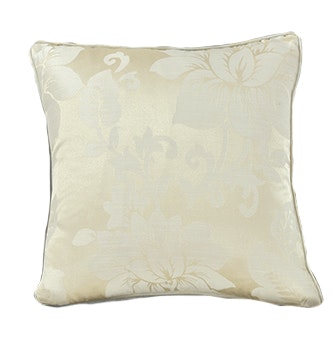 Soft Luxury Jacquard Floral Cushion - 43cm x 43cm White Cream