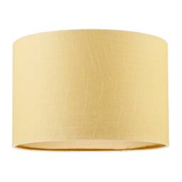 Designer Soft Mellow Yellow Textured Linen Fabric Circular Lamp Shade