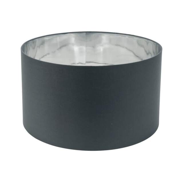 ValueLights Reni Large Charcoal Fabric Chrome Shade and Bulb