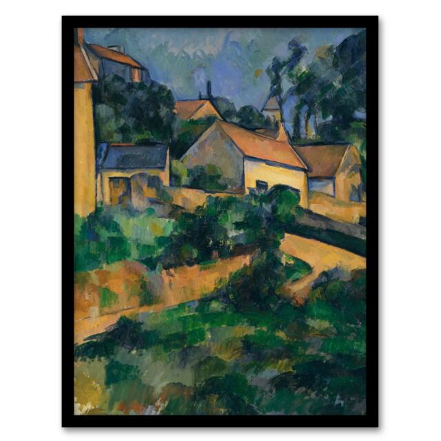 "Turning Road at Montgeroult Paul Cezanne Framed Wall Art Print 12X16"""
