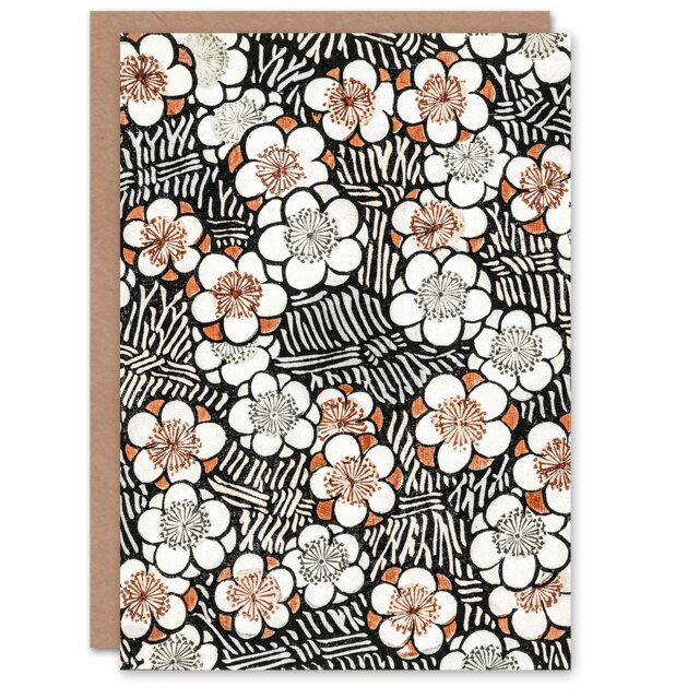 Shin Bijutsukai Japanese Art Card Flowerbed Floral Pattern