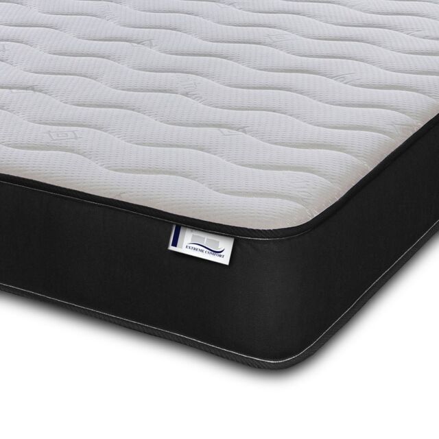 Hybrid Memory Foam Spring Mattress 7 Inch Quilted - Springs Support with Memory Foam Comfort Layer and Breathable Soft CoolTouch Top Cover Black Short Single
