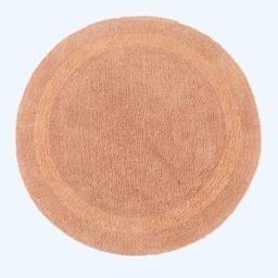 Homescapes Luxury Reversible Round Bath Mat - Peach Pink Peach