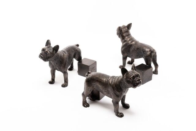 Antique Bronze French Bulldog Plant Pot Feet - Set of 3 Bronze