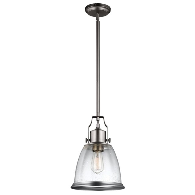 Hobson 1 Light Medium Dome Ceiling Pendant Satin Nickel, E27