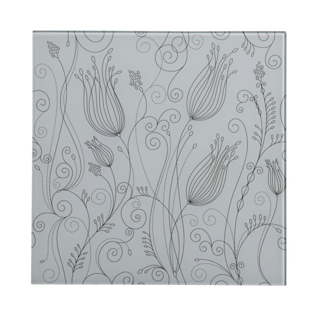 Tulip White Frame Glass Print Multi