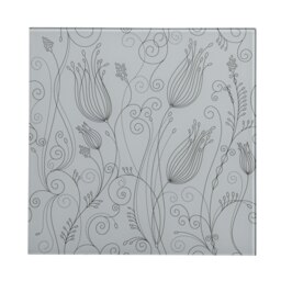 Tulip White Frame Glass Print Multi