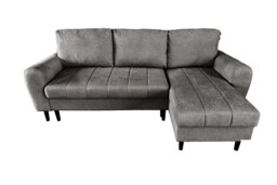 Sienna 3 Seater Left Hand Facing Storage Sofa Bed in Grey, Silver or Beige Grey One Size