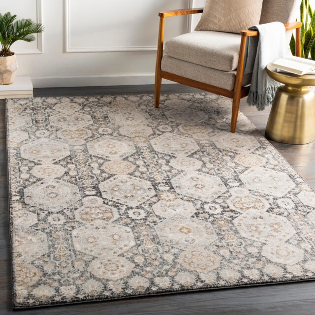 LIVABLISS Indigo-Vintage Traditional Boho Rug 160 x 220 cm Black Grey Beige