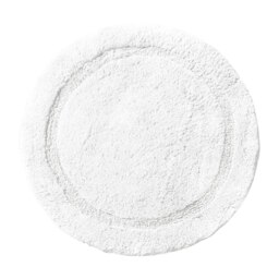 Round Bath Mat Non Slip - 100% Cotton White