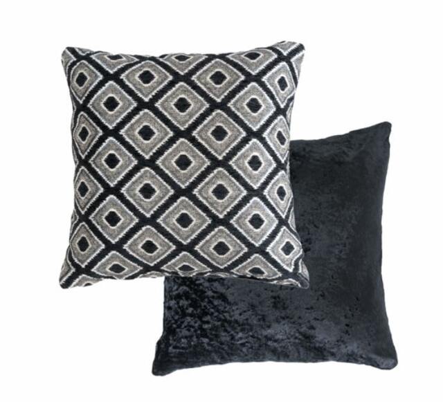 Nevada Cushion Cover 43cm x 43cm Black Black Black