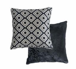 Nevada Cushion Cover 43cm x 43cm Black Black Black