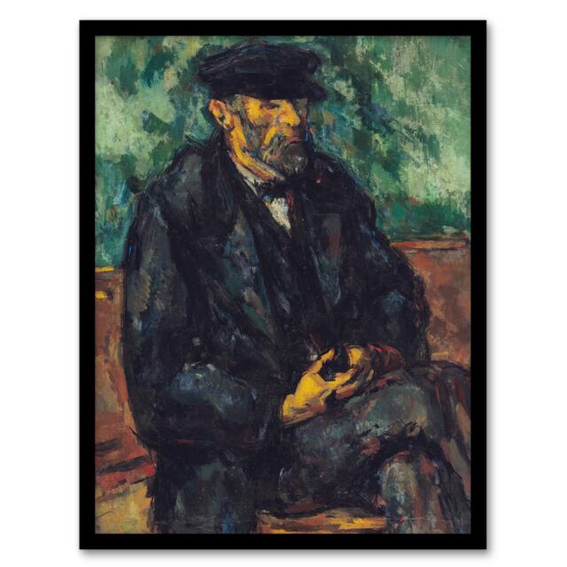 "The Gardener Vallier Portrait Painting Cezanne Framed Wall Art Print 12X16"""