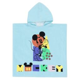 Mickey Mouse Childrens/Kids Hooded Towel - Light Blue/Yellow/Black - 120cm x 60cm Blue