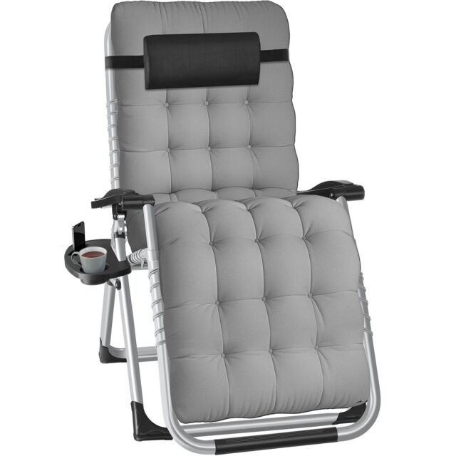 Sun Lounger Cloud - folding, adjustable backrest and footrest Grey light grey One Size 1