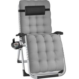Sun Lounger Cloud - folding, adjustable backrest and footrest Grey light grey One Size 1