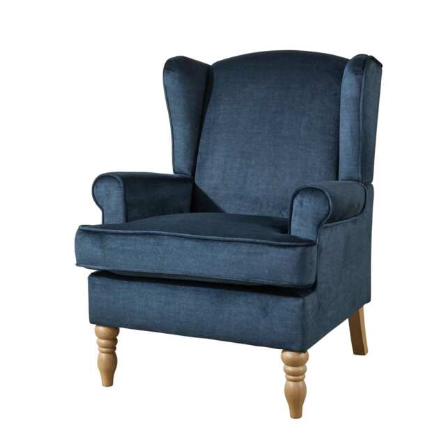 Helena Wingback Armchair Occasional Sofa Modern Accent Chair Seating Blue Blue