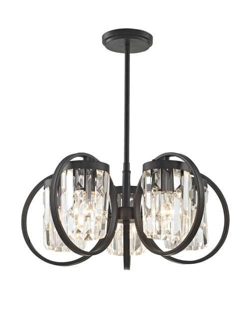 Talin 5 Light Semi-Flush Black Ceiling Fitting