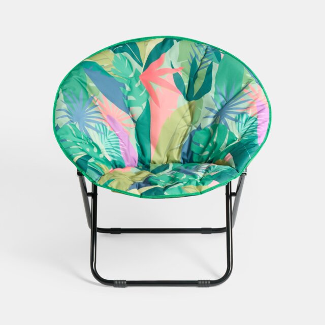 OHS Palm Moon Camping Chair Round Folding Outdoor Garden Seat Green