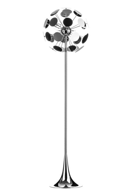 Chrome Disc Floor Lamp,Shimmering Circular Discs Light For Bedroom,Floor Lighting Fixture For Nightstands