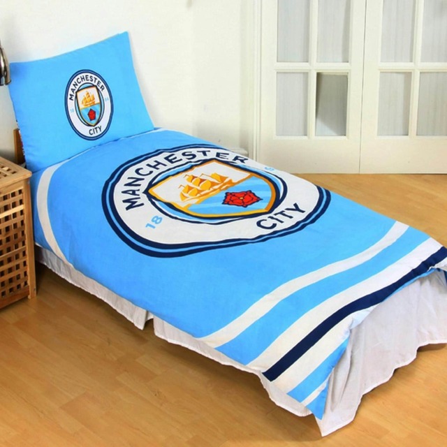 Manchester City FC Pulse Single Duvet Cover Blue Single