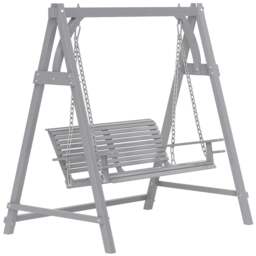 Outsunny 2 Seater Wooden Garden Swing Chair Grey One Size