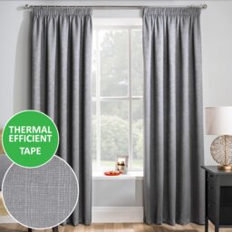Enhanced Living Matrix Grey Silver 46 x 90 inch (117x229cm) Tape Top Thermal Noise reducing Dim Out Curtains (PAIR)