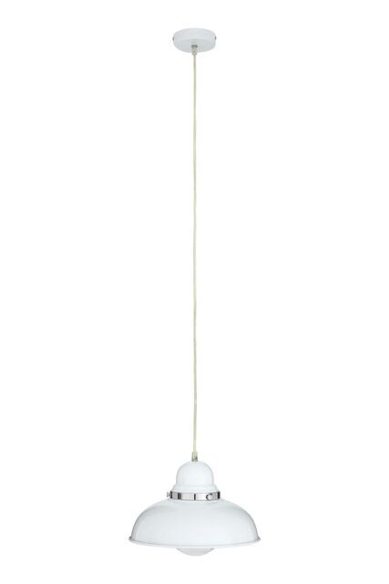 Orsina Jasper White Finish Pendant Light with Chrome Detail