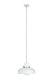 Orsina Jasper White Finish Pendant Light with Chrome Detail