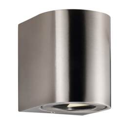 Nordlux Canto Outdoor Wall Light Silver Stainless steel Sensor Intergrated LED Weatherproof - Mains Powered, IP44