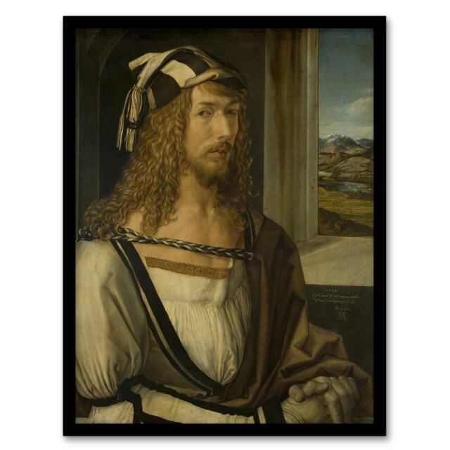 "Self Portrait Young Artist Albrecht Durer Framed Wall Art Print 12X16"""