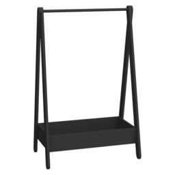 Kids Wooden Hanging Clothes Rail - 99x64.5x42cm Black 1