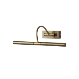 ValueLights Capri Pair Modern Adjustable Antique Brass Twin Picture Wall Lights Gold
