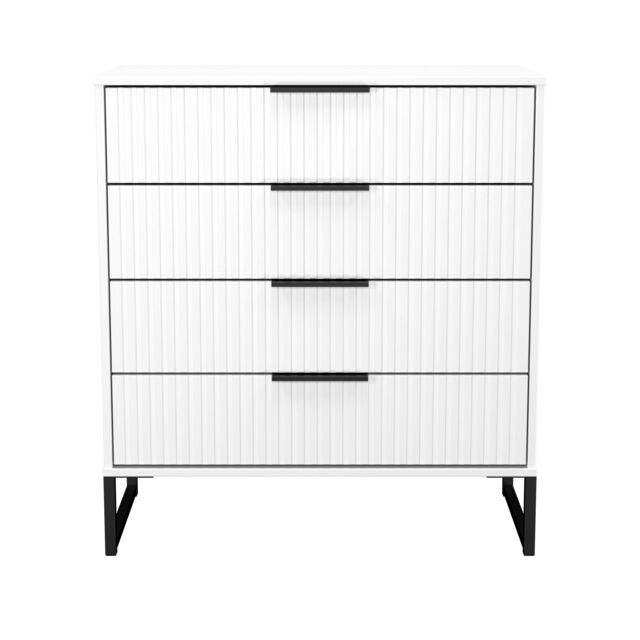 Menai 4 Drawer Chest of Drawers in White Matt (Ready Assembled) White White Matt